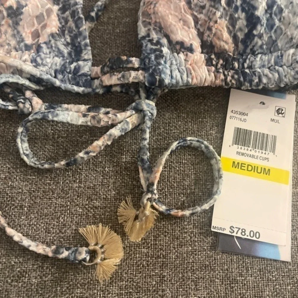 Isabella Rose Vienna‎ Blue Multi Triangle Top Size Medium